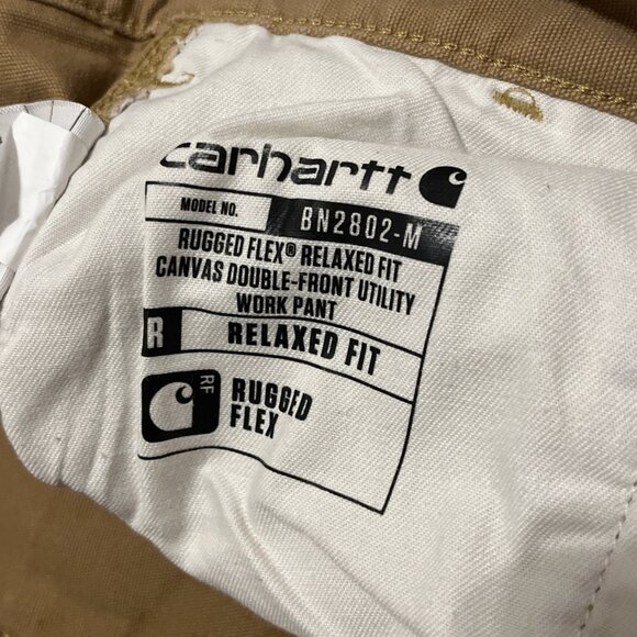 Mens Carhartt Rugged Flex Relaxed Fit Double Knee Pants 38x30 Tan Utility 102802 - Picture 10 of 14